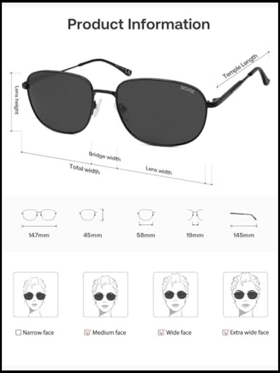 Retro Rectangle Polarized Sunglasses Metal Frame UV Protection main image 5